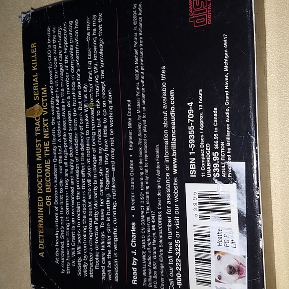 4 books on cds michael palmer, debbie macomber, laurin sitting, Khaled hosseini - Picture 5 of 9